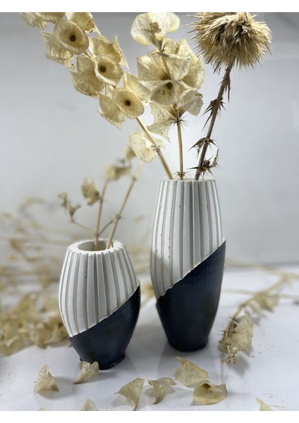 Beton 2 Li Siyah Beyaz Vazo Set Siyah 2 fiyatları