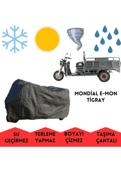 Mondial E-Mon Tigray Kasalı Motor Brandası Su Geçirmez
