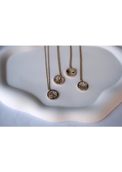 Sedefli Başak Burç Kolye