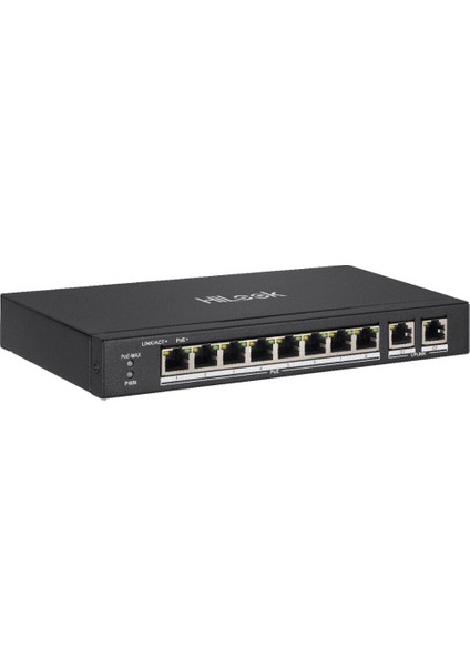 Hılook NS-0310P-60(B), 10PORT, Megabit, 8 Port Poe, 60W, +2 Port Gigabit Uplink, Long Range 250METRE, Yönetilemez, Masaüstü Switch