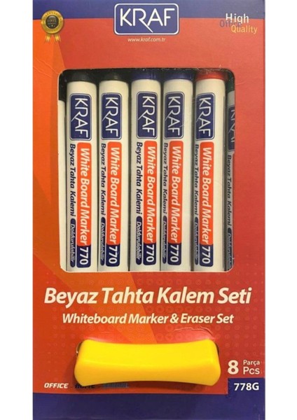 Beyaz Tahta Kalemi & Silgi Set 8 Li 778G