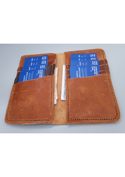Deri Tamamen El Emeği Unisex 8 Kart 2 Banknot Alanı Cüzdan 8,5X15CM Kapalı Hali Um1 fiyatları