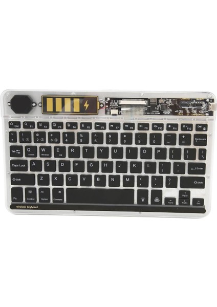 Nextbook 8" Uyumlu Kablosuz Bluetooth Şarjlı Transparan Rgp 7 Renk Işıklı Klavye - Gri
