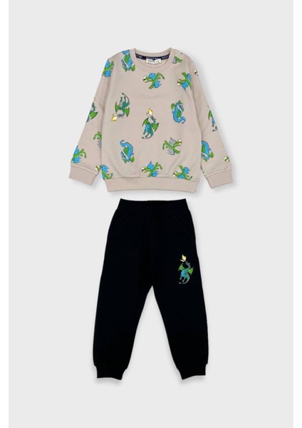 Ejderhalı Erkek Takım - Bej