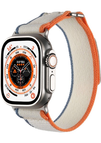 Apple Watch Uyumlu Ultra 49MM Hasır Kordon KRD-106 Strap Kayış-Siyah-Gri