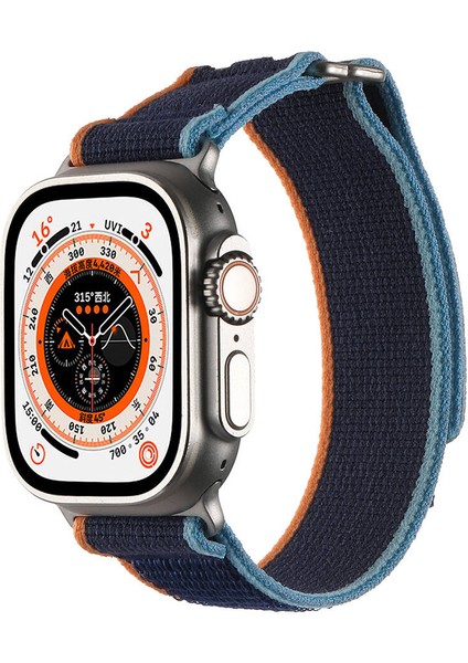 Apple Watch Uyumlu Ultra 49MM Hasır Kordon KRD-106 Strap Kayış-Siyah-Gri