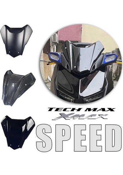 Xmax Techmax 250-300 2023-2024 Yeni Kasa Siperlik Spor Cam Parlak Siyah modelleri