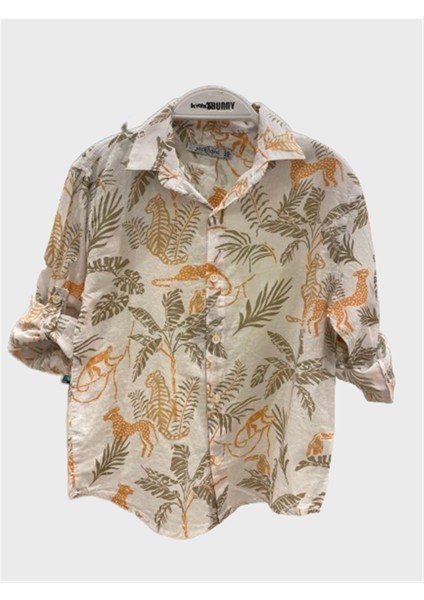 Hayvan Baskılı Gömlek - Turuncu
