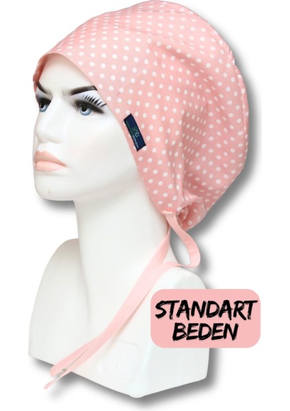 Standart Beden Açık Pembe Puantiye Bonesi