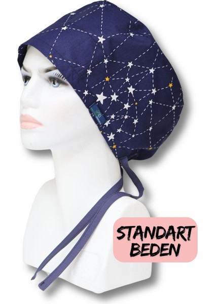 Standart Takım Yıldızı Lacivert Cerrahi Bone Doktor Hemşire Sağlıkçı Bonesi