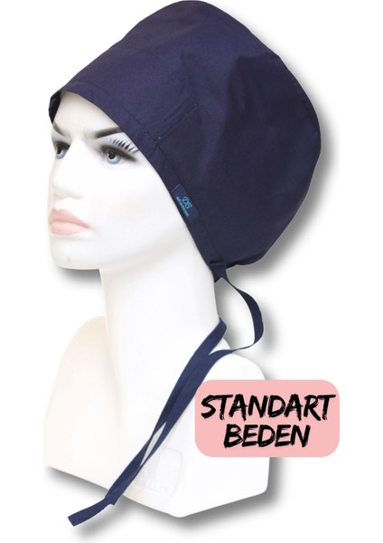 Standart Beden Lacivert Tek Renk Cerrahi Bone Doktor Hemşire Sağlıkçı Hastane Aşçı Bonesi