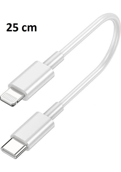 Lightning To USB Type C 20W Hızlı Şarj Iphone Data Kablosu 0.25M