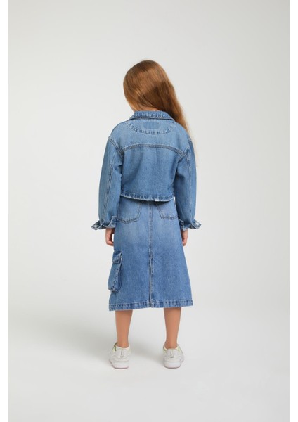 Cepli Kız Kot Ceket - Mavi fiyatları