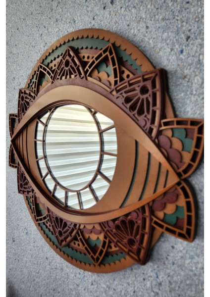El Yapımı Üç Boyutlu Ahşap Büyük Boy Mandala Dekoratif Ayna fiyatları