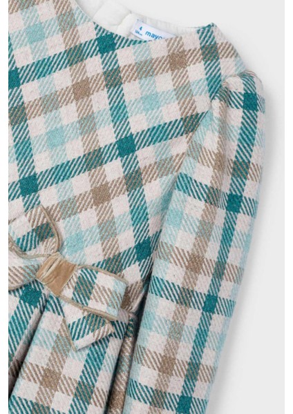 Kız Ekoseli Parlak Kız Elbise - Yeşil fiyatları