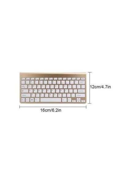 Vorcom S12 10.1" Uyumlu Kablosuz Wireless Pilli Türkçe Q Klavye - Altın