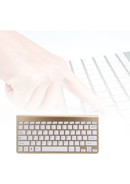 Vorcom S12 10.1" Uyumlu Kablosuz Wireless Pilli Türkçe Q Klavye - Altın