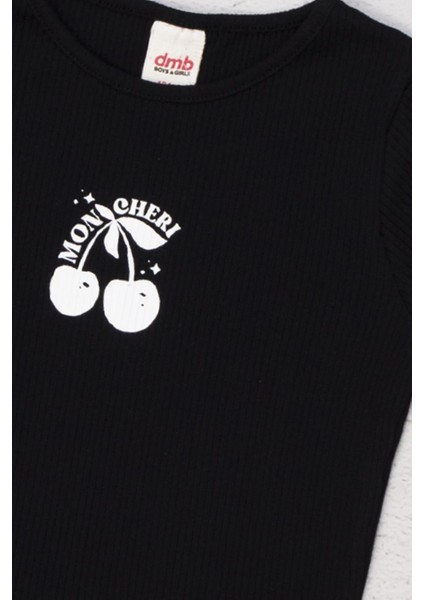 Dmb Kirazlı Kız Tişört - Siyah modelleri