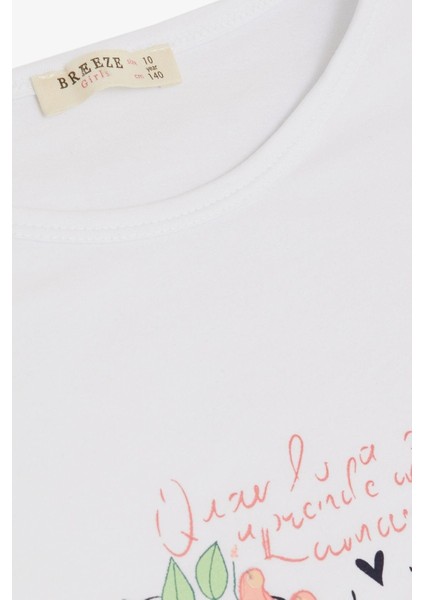 Kelebekli Kız Tişört - Beyaz modelleri