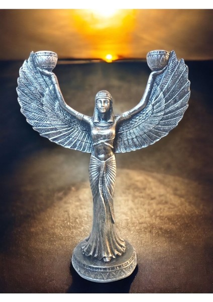 Polyester Mısırlı Kadın Isis Şamdan Gümüş Gümüş 1 Parça