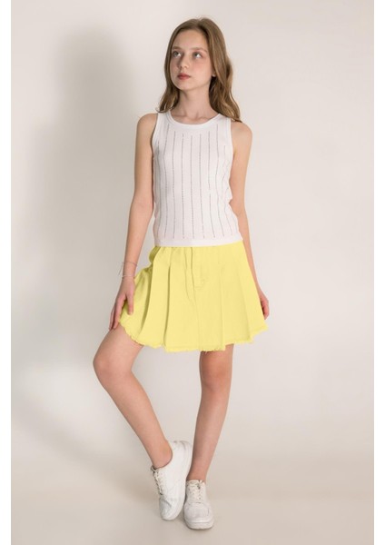 Dmb Kız Şort Etek - Sarı
