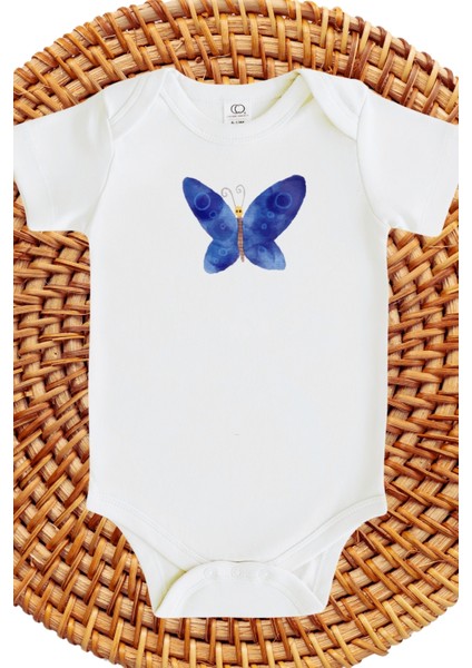 Kelebek Tasarımlı Bebek Zıbın Butterfly Design Baby Bodysuit