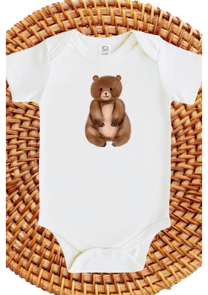 Ayıcık Tasarımlı Bebek Zıbın Teddy Bear Design Baby Bodysuit