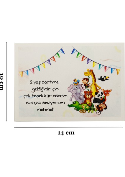 10X14 cm Kişiselleştirilebilir 10 Adet Doğum Günü Tebrik Kartı Model-2