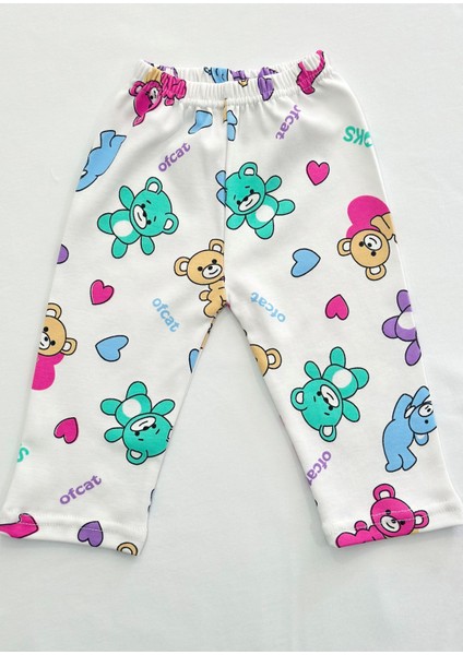 Bebek Pijama Takımı Renkli Ayıcık Desen %100 Pamuk Yenidoğan Çocuk Pijama