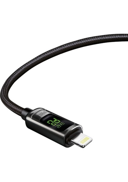 Ultimate LCD Güç Göstergeli Apple iPhone Hızlı Şarj ve Data Kablosu 20W Type-C To Lightning Hasır Kablo