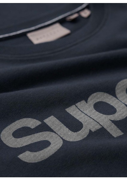 Bisiklet Yaka Baskılı Lacivert Erkek T-Shirt M1011928A98T_CORE Logo Cıty Loose T indirimleri