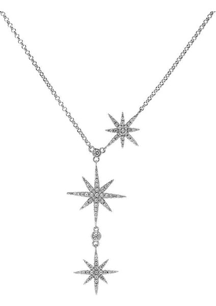 Gümüş Üçlü Kutup Yıldızı Kolye (Altın Kaplama)