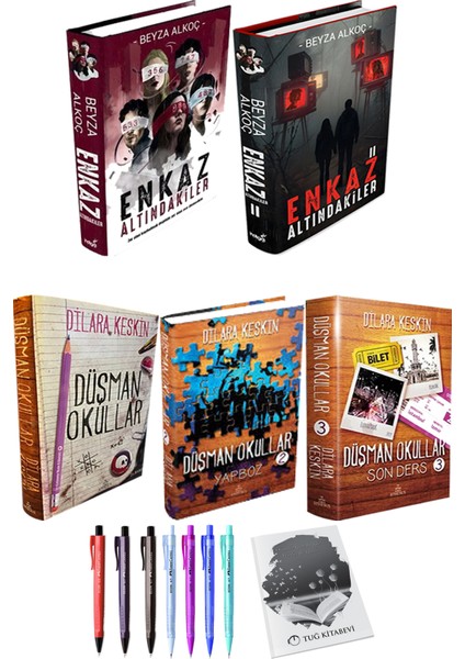 Enkaz Altındakiler 1-2 -Düşman Okullar 1-2-3 + Kalem + Not Defteri