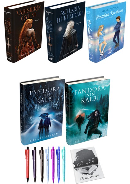 Varislerin Oyunu - Acıların Hükümdarı - Buzdan Kıvılcım -Pandora'nın Kalbi 2'Li + Kalem + Not Defteri