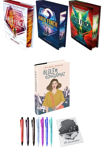 Arlo Finch : Ayışığı Gölü - Gölgeler Krallığı - Ateş Vadisi'nde -Ölüler Konuşamaz + Kalem + Not Defteri
