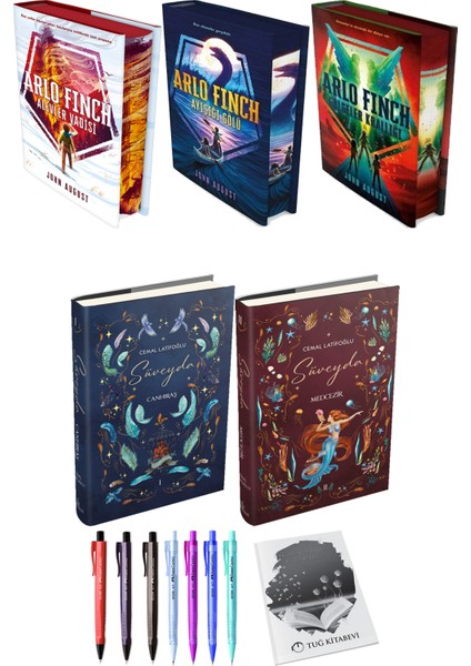 Arlo Finch : Ayışığı Gölü - Gölgeler Krallığı - Ateş Vadisi'nde -Süveyda 1:Canhıraş - Süveyda 2:Medcezir + Kalem + Not Defteri