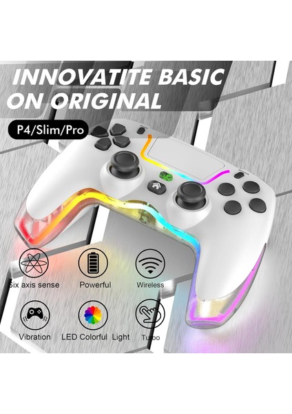 P07 Kablosuz Oyun Ps4 Ios/android/pc Rgb Bluetooth Konsolu Gamepad