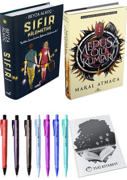 Medusanın Ölü Kumları 2 Ciltli Maral Atmaca ve Sıfır Kilometre Ciltli Beyza Alkoç 2li Set