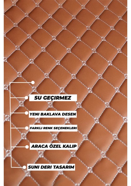 Ford Mondeo (2013-2023) Uyumlu Özel Dikim Deri 7d Havuzlu Paspas