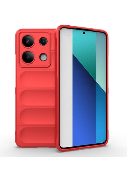 Xiaomi Redmi Note 13 4g Kılıf Esnek Tpu Oyuklu Arka Yüzey Tasarımlı Etnik Silikon Kapak Kırmızı