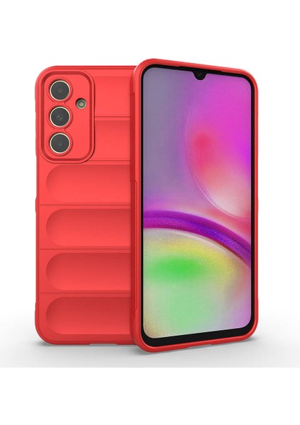 Galaxy A25 Kılıf Esnek Tpu Oyuklu Arka Yüzey Tasarımlı Etnik Silikon Kapak Kırmızı