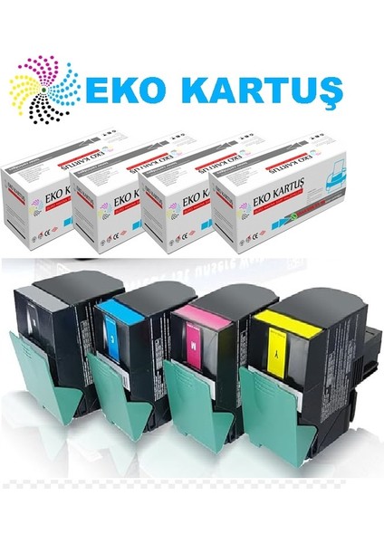 Lexmark CX510DE Muadil Toner 4 Renk Set