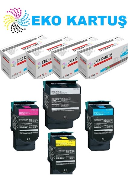 Lexmark C544DTN Muadil Toner C540/C544 Set 4 Renk