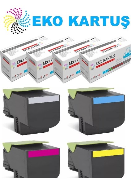 Lexmark CX410E Muadil Toner 4 Renk Set fiyatları