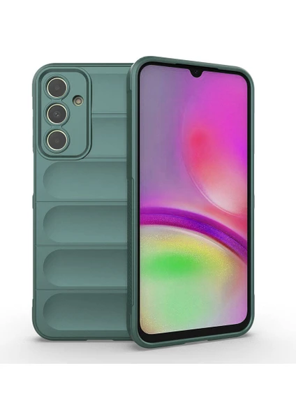 Case 4u Galaxy A25 Kılıf Esnek Tpu Oyuklu Arka Yüzey Tasarımlı Etnik Silikon Kapak Koyu Yeşil