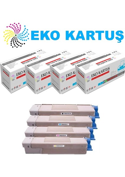 Oki MC853DN Muadil Toner 4 Renk Set