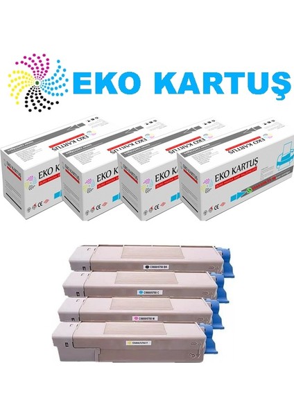 Oki MC873 Muadil Toner 4 Renk Set