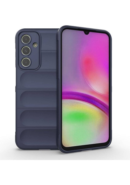 Galaxy A25 Kılıf Esnek Tpu Oyuklu Arka Yüzey Tasarımlı Etnik Silikon Kapak Lacivert