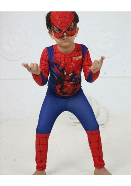 Kırmızı Erkek Çocuk Marvel Spider-Man Kostümü Yeni Örümcek Adam Kostüm Maskeli Polyester 100% Polyester fiyatları
