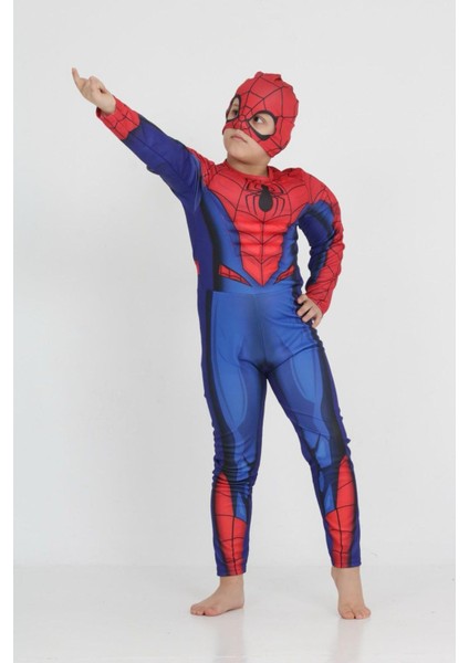 Kırmızı Spiderman Çocuk Kostümü - Süper Kahraman Kostümü, Halloween ve Parti Kostümü